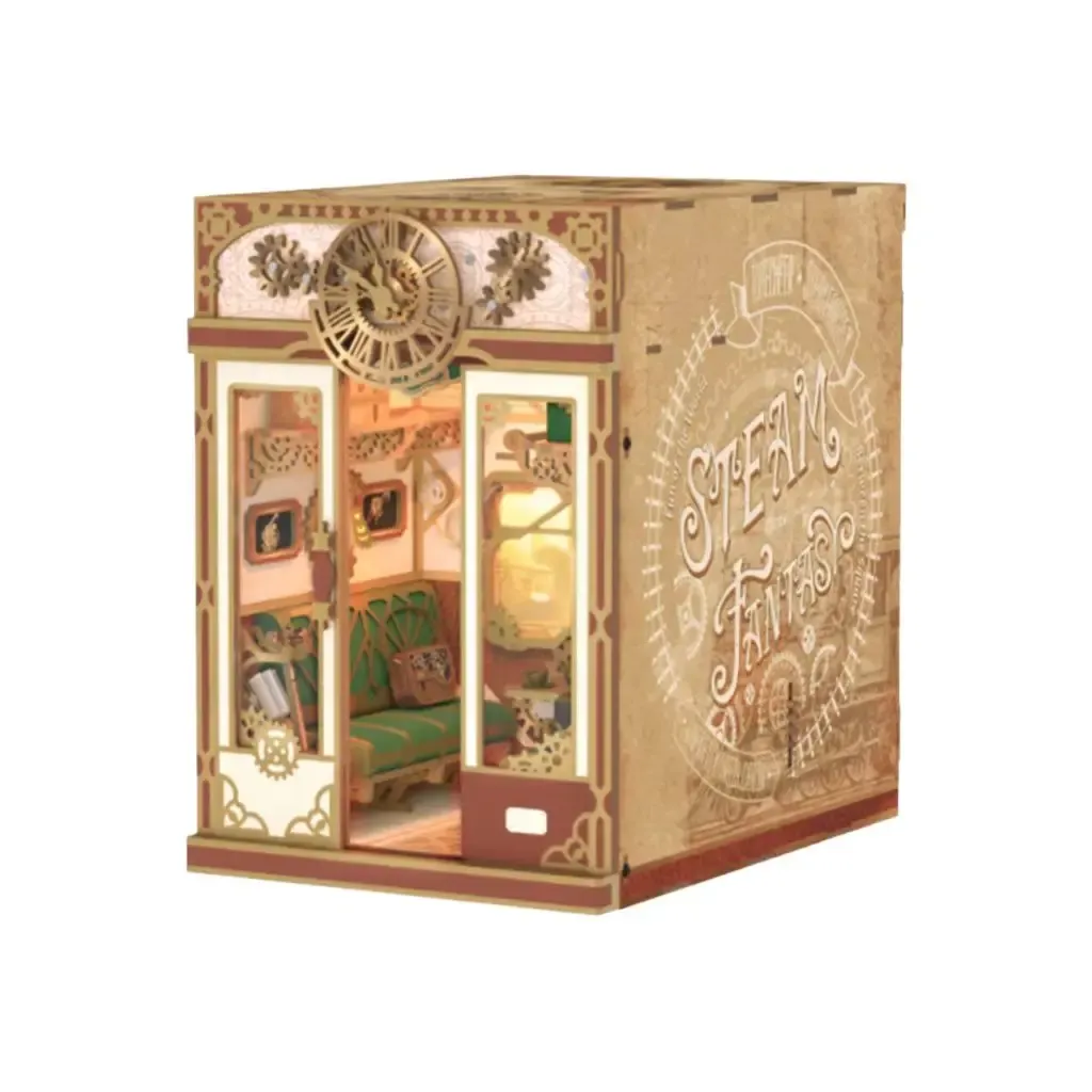 Steam Fantasy Motion Scene DIY Book Nook Kit build details