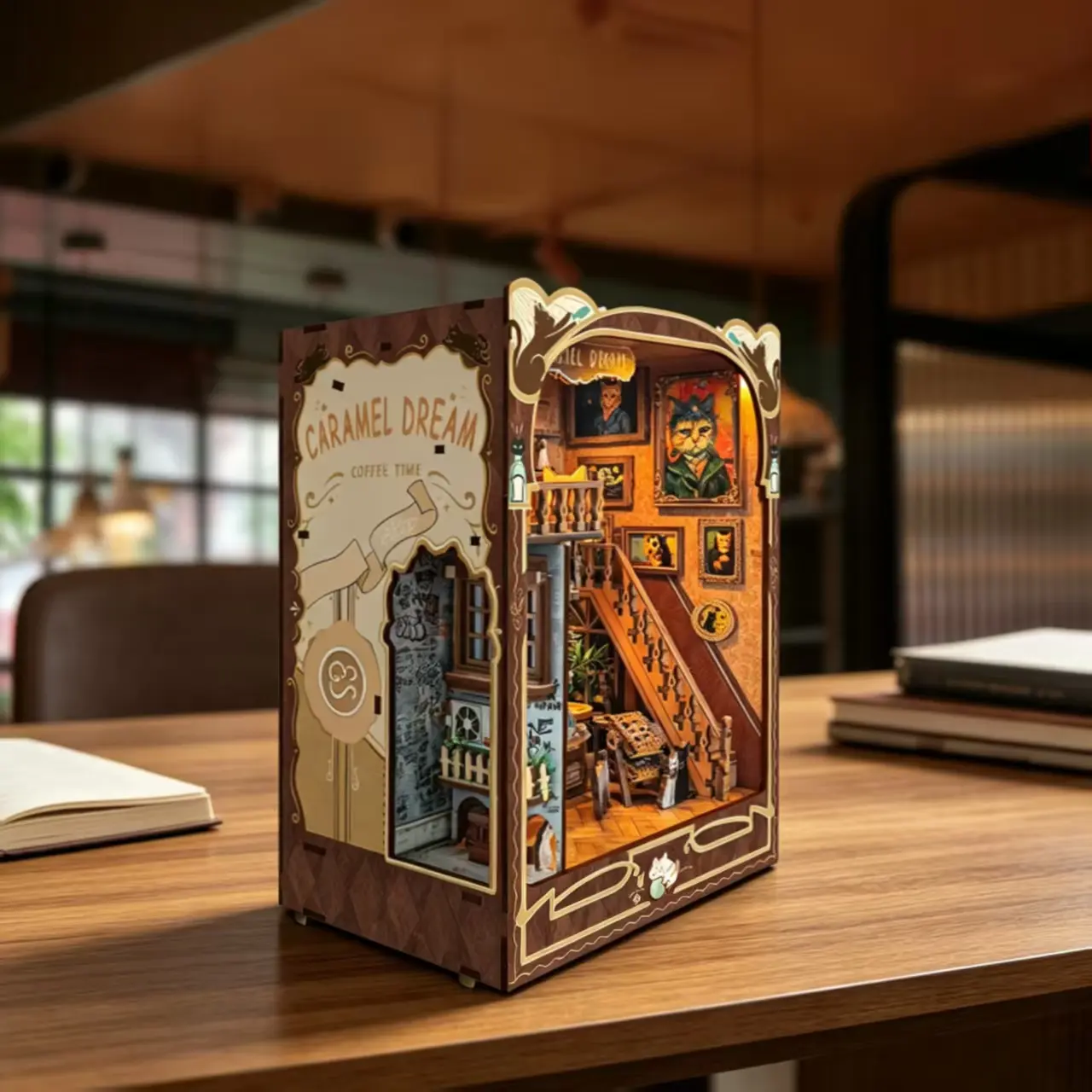 Caramel Dreams Cat Café DIY Book Nook Kit