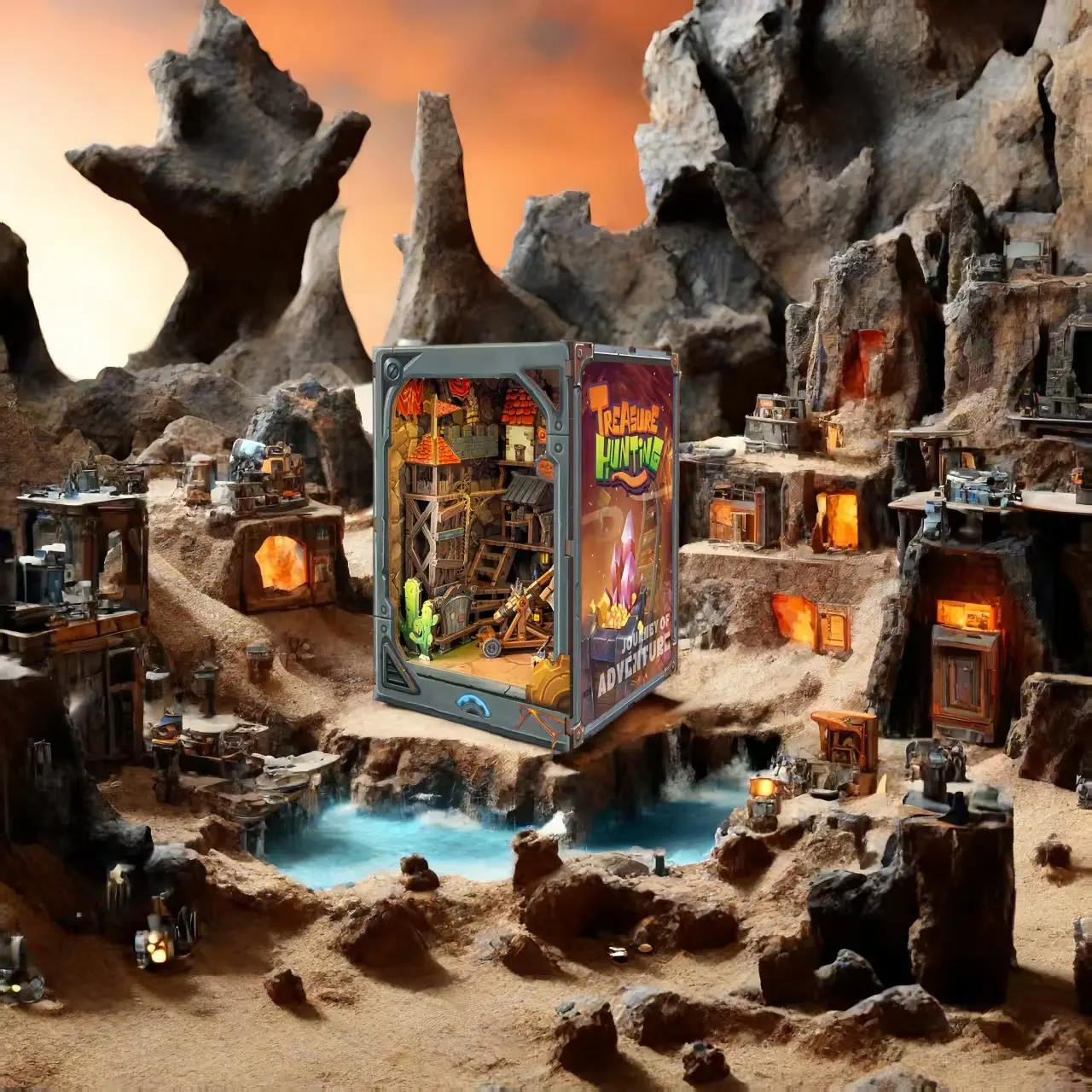Mining Zone Fortress DIY Book Nook Kit