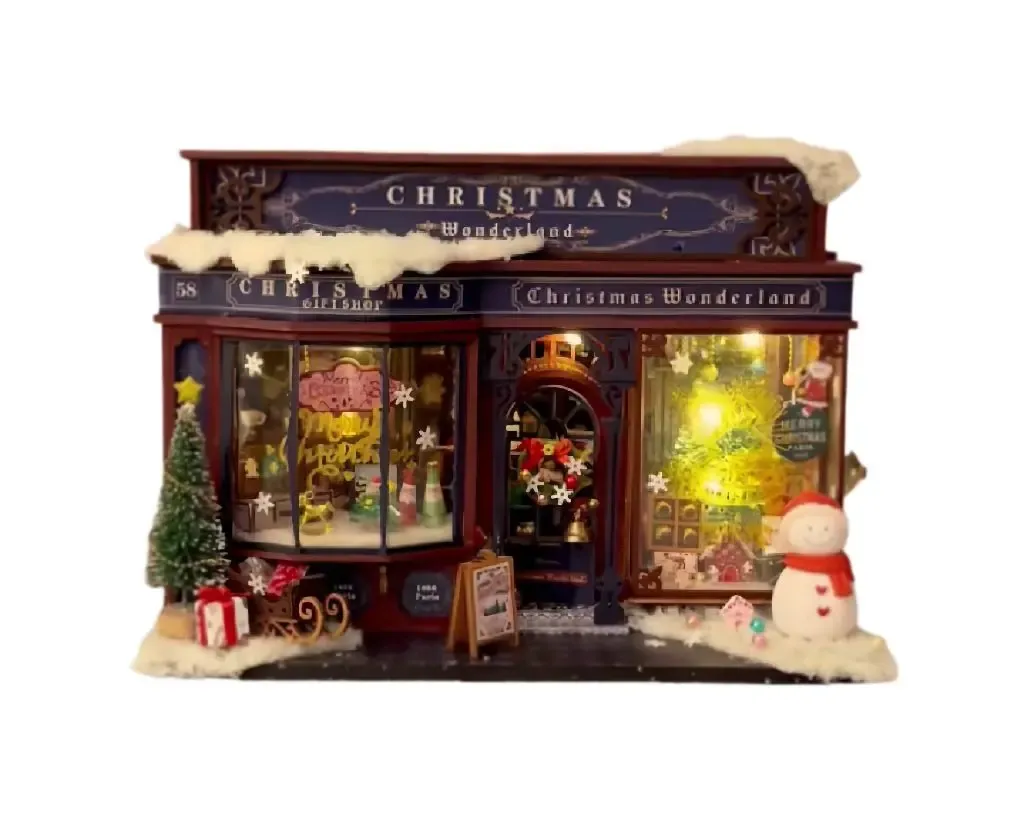 Bouwdetails van Kerst Wonderland DIY Miniatuur Poppenhuis Bouwpakket