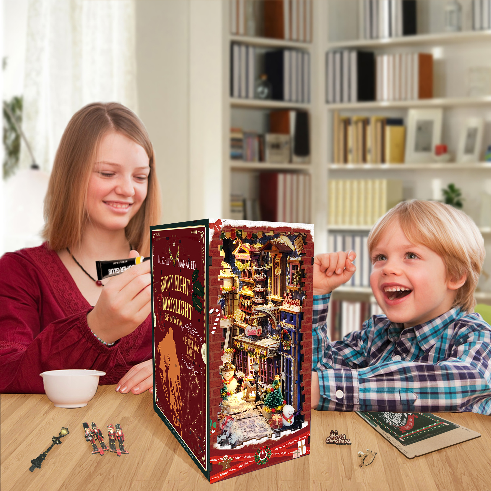 Merry Christmas DIY Book Nook Kit-Book Nook World