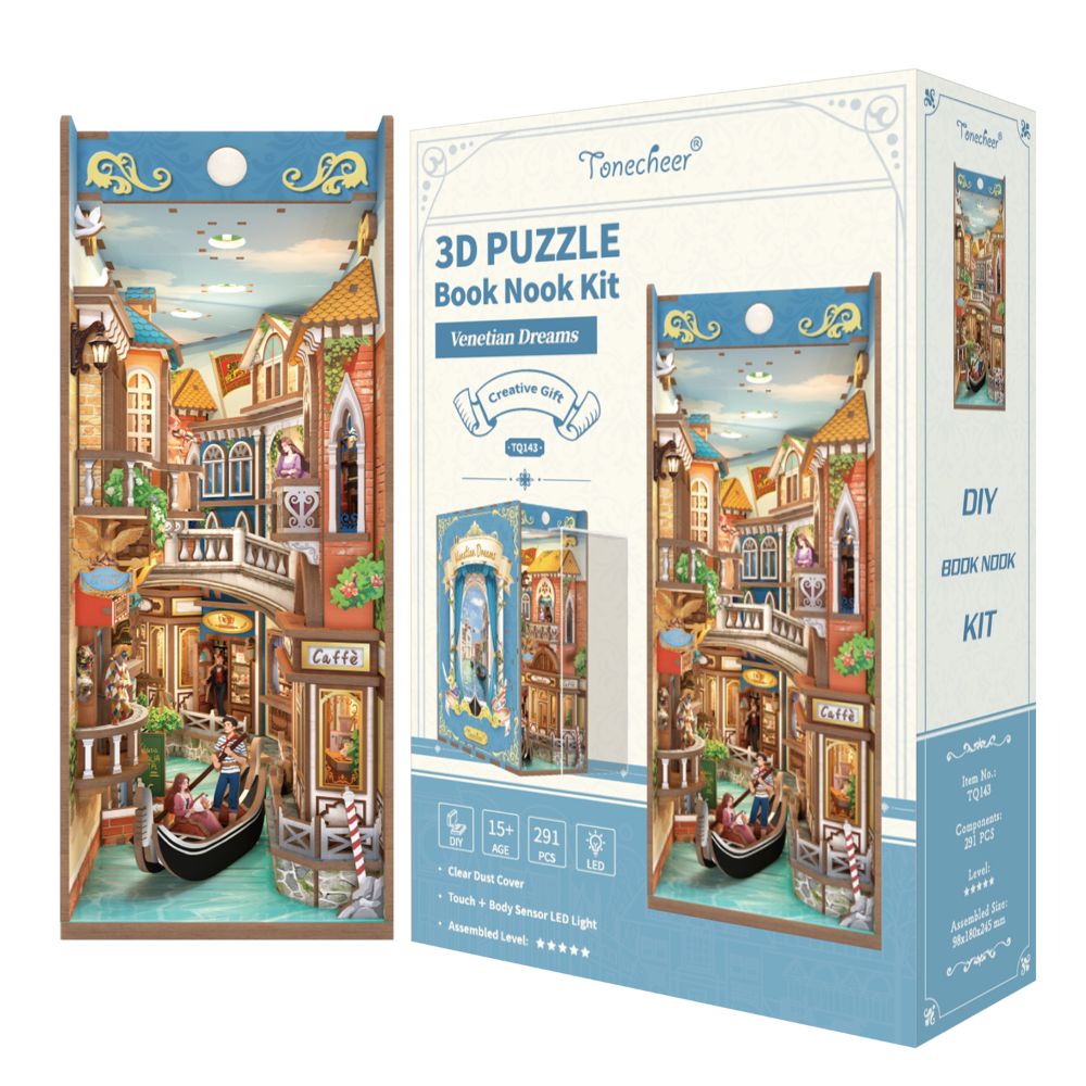 The kit typically includes around 291 pre-cut wood pieces and a dust cover.