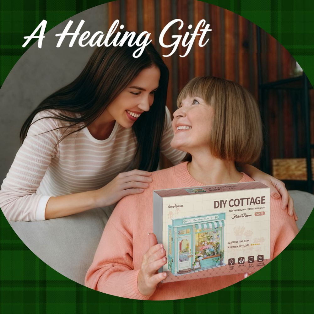 Floral Dream DIY Miniature Kit &ndash; romantic flower shop front view with chandelier