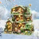 Zeit Baumhaus DIY Mini Haus Kit l DIY Miniatur Kit (Schneeszene Edition)