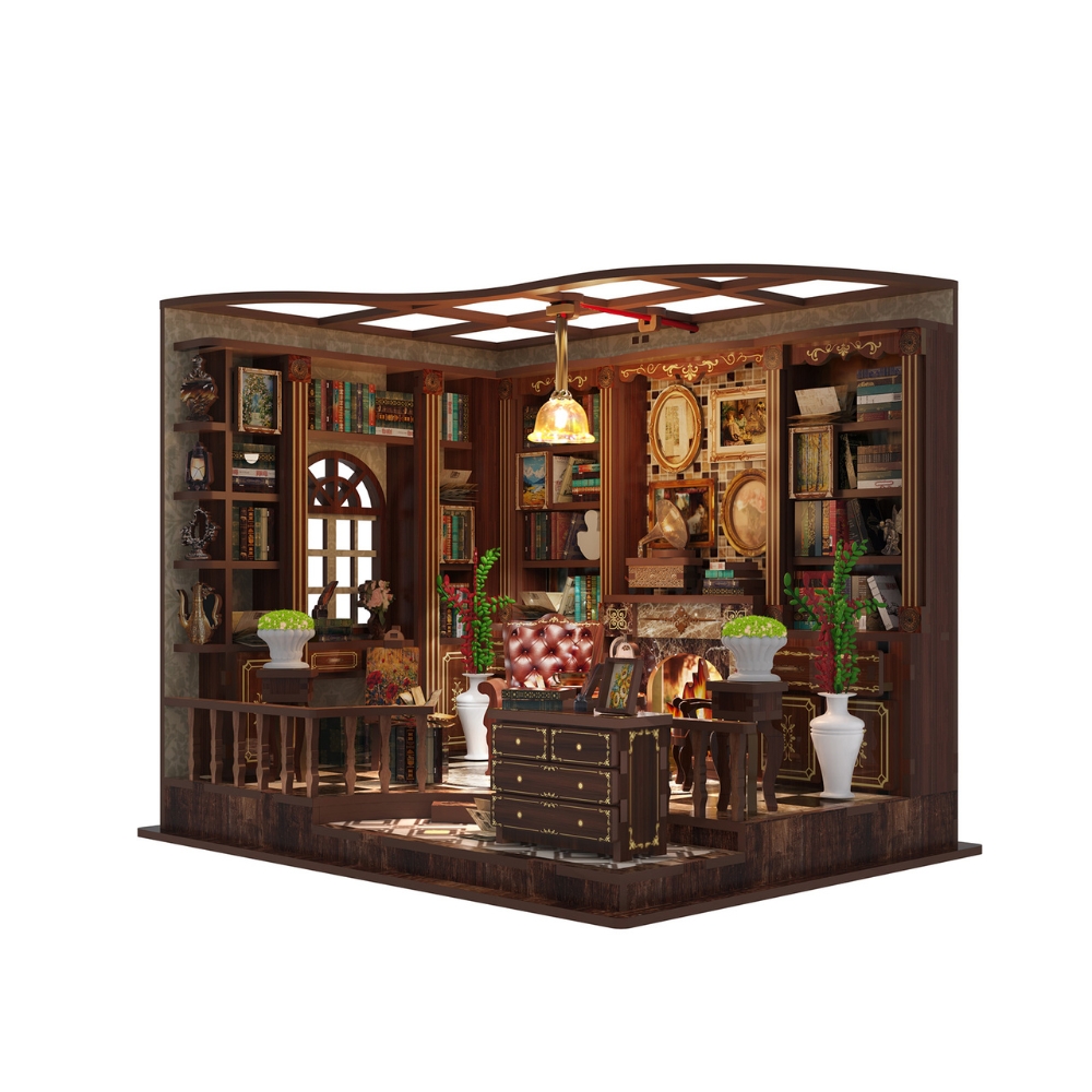 Left Bank Study DIY Mini House Kit l Miniature Kit-Book Nook World