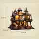 Château d'Édimbourg Kit de Maison Miniature DIY l Kit Miniature DIY - Coin Lecture du Monde