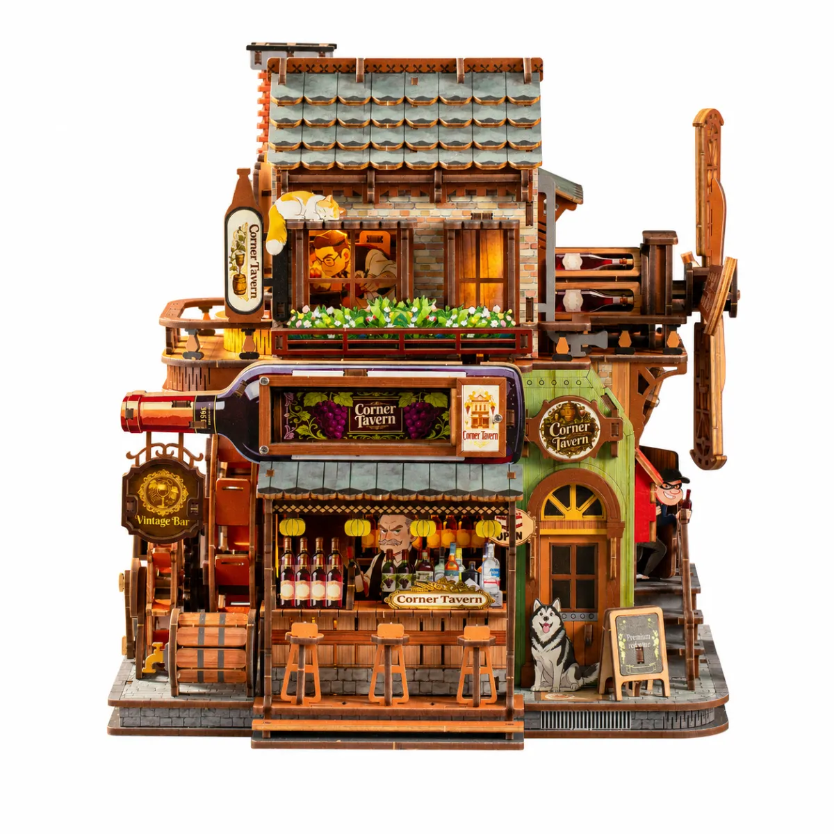The Corner Pub DIY Miniature Kit build details