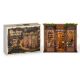 A magical fantasy library or apothecary with steampunk and wizarding world details.