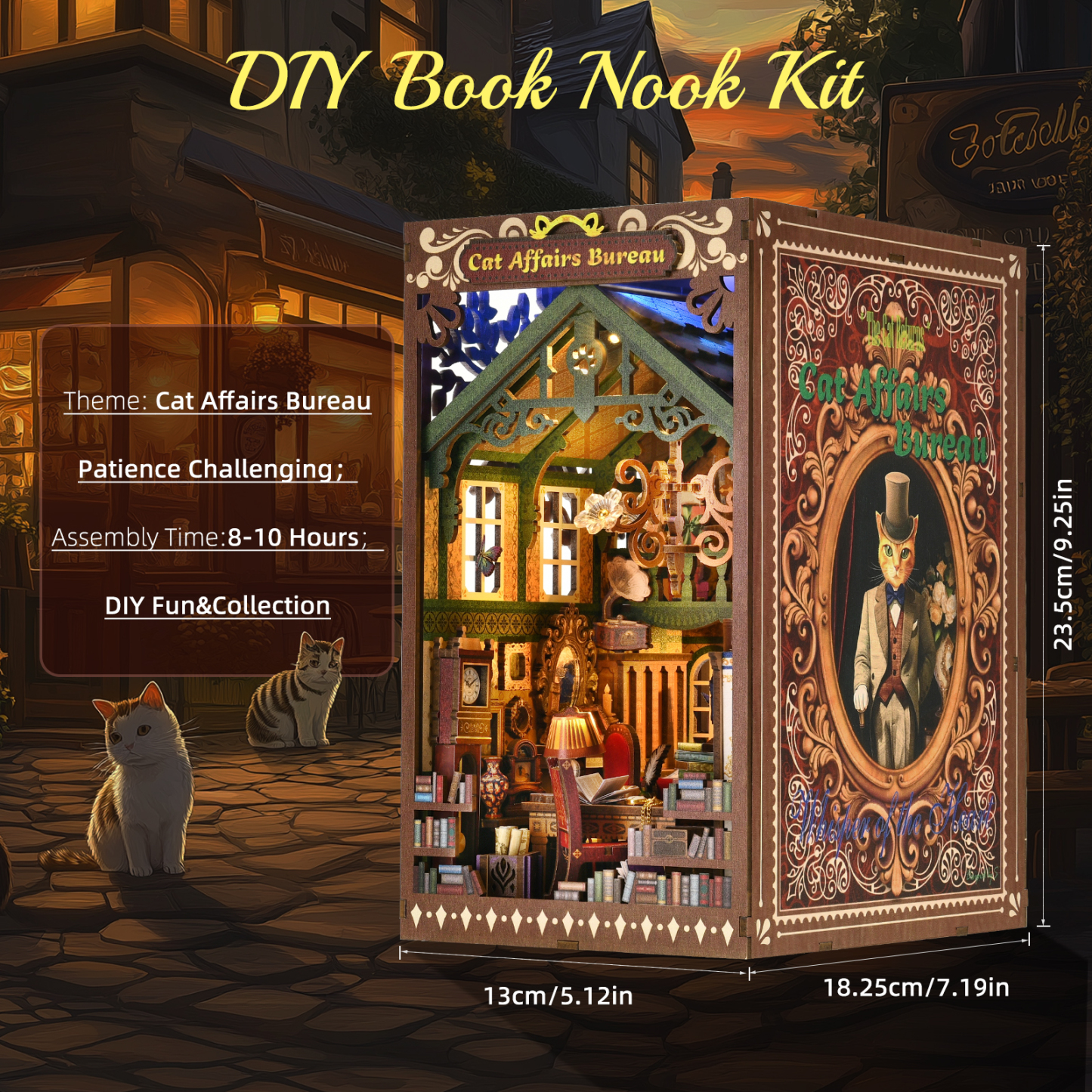 Cat Affairs Bureau DIY Book Nook Kit-Book Nook World