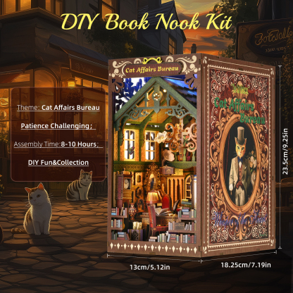 Cat Affairs Bureau DIY Book Nook Kit-Book Nook World