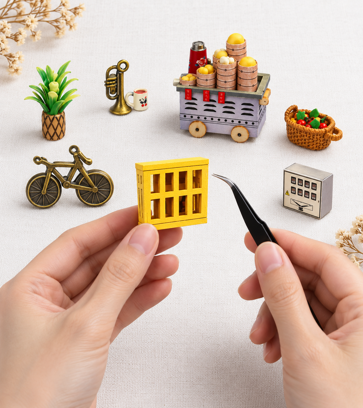 Bouwdetail van Eternale Echo's: De Tijdloze Miniatuur Poppenhuis Kit