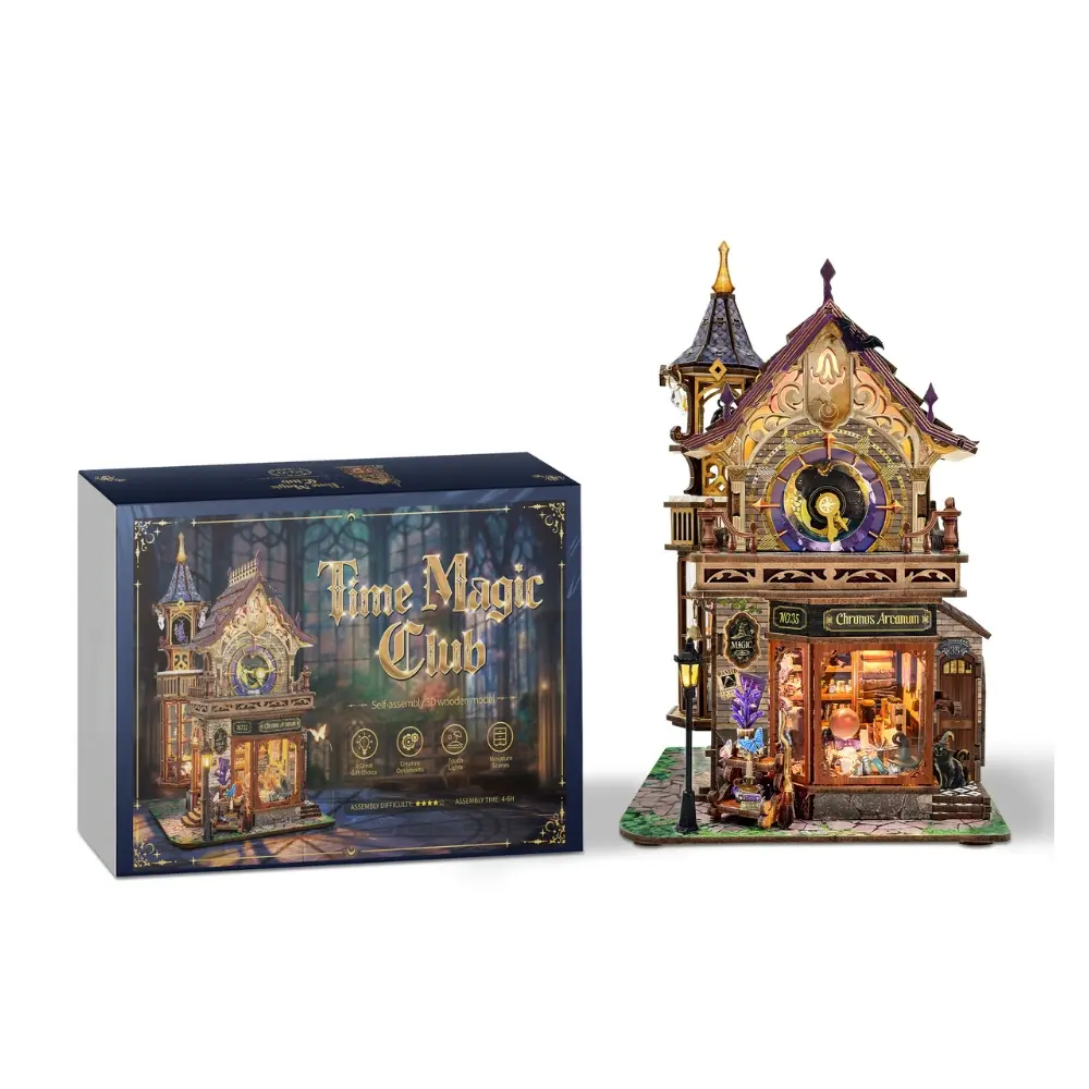 Time Magic Club DIY Miniature Architecture Kit ｜ 3D Wooden Mechanical Puzzles