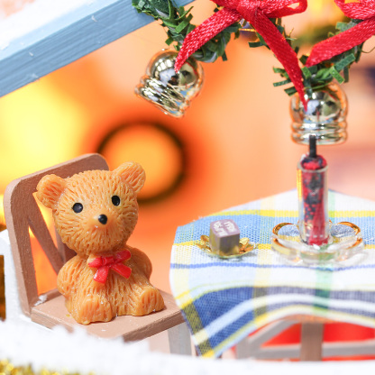 Christmas Snowy Night DIY Miniature Dollhouse Kit-Book Nook World