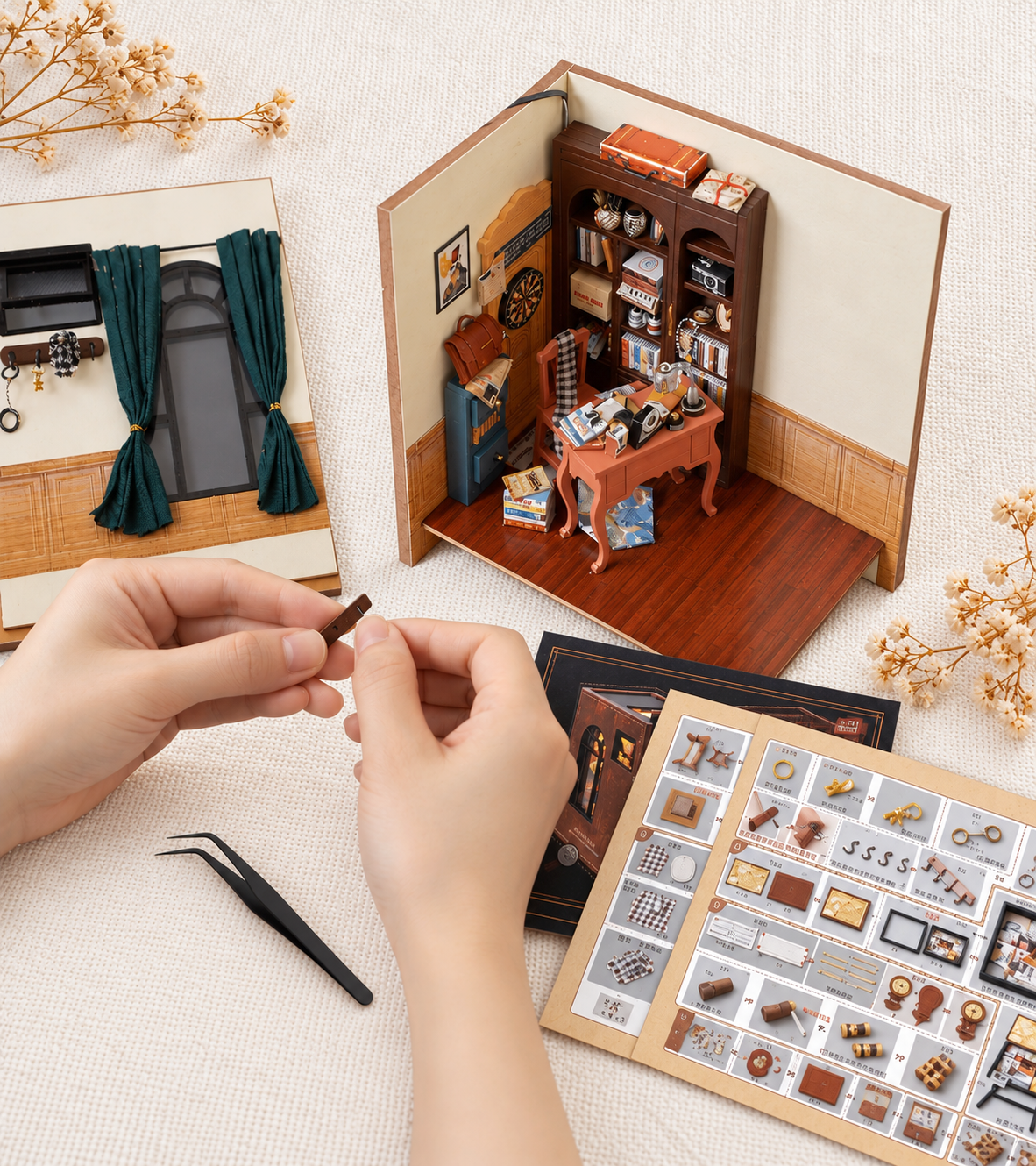 Detective Diary DIY Book Nook Kit build detail