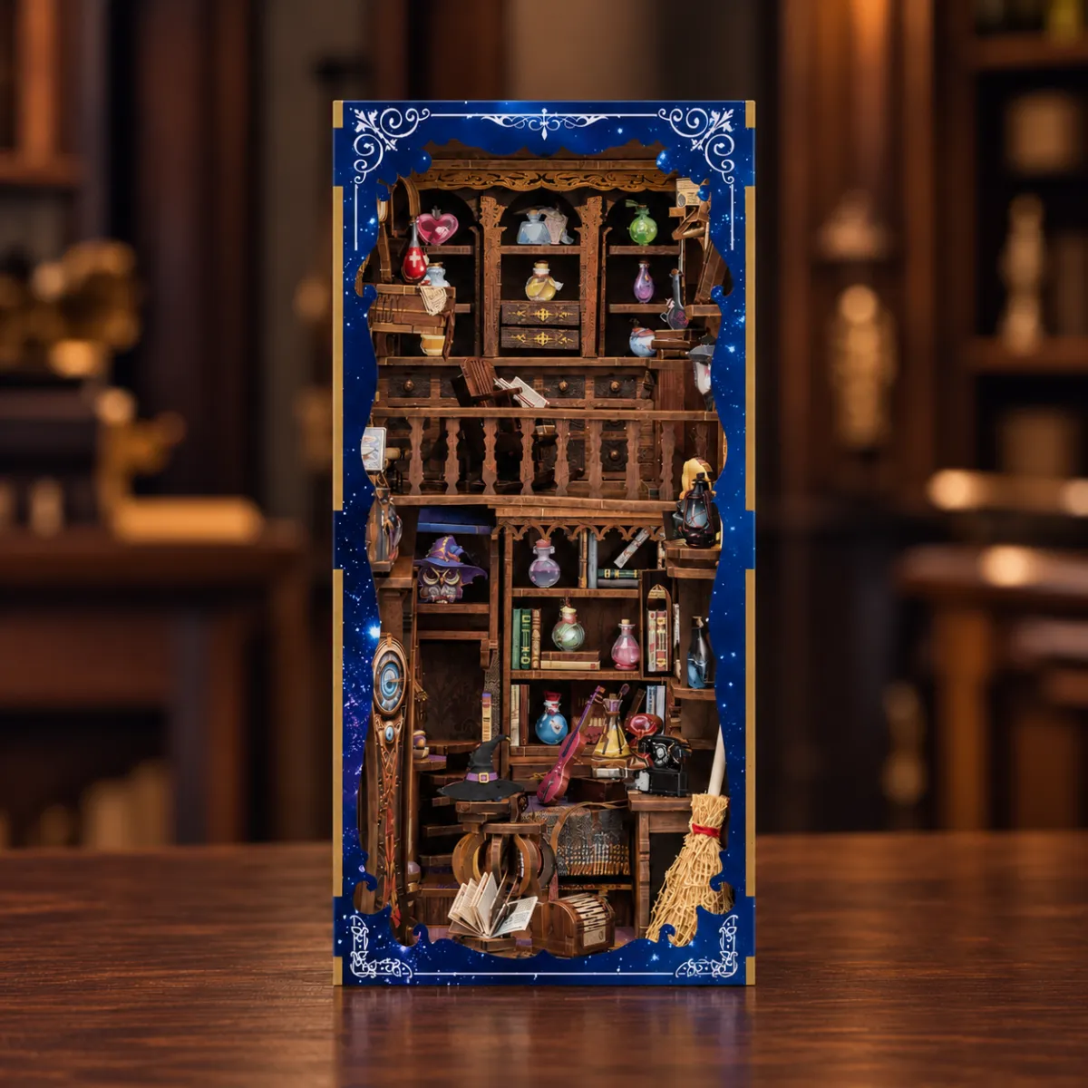 Magic Series: Magic Potion House DIY Book Nook Kit with lights off