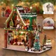 Snowy Christmas Lodge DIY Miniature Dollhouse Kits