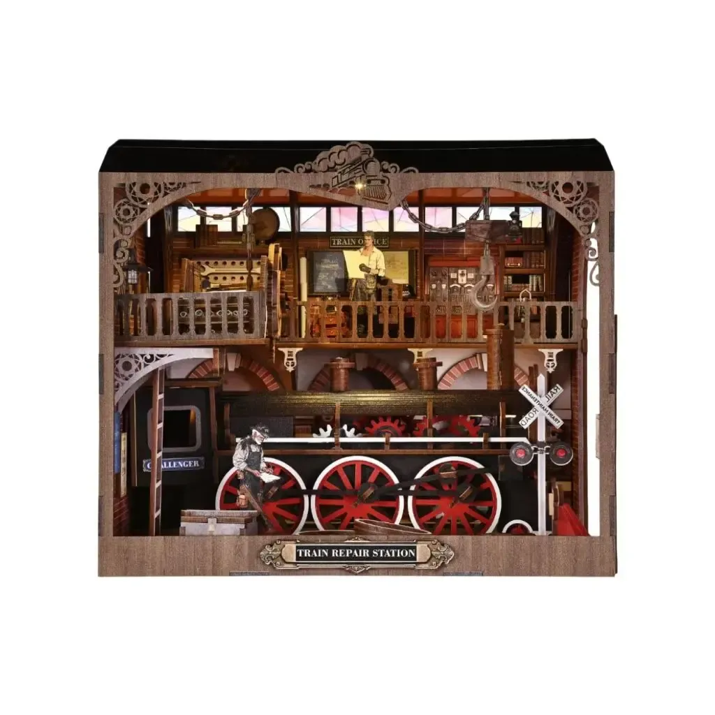 Train Repair Station DIY Book Nook Kit build details