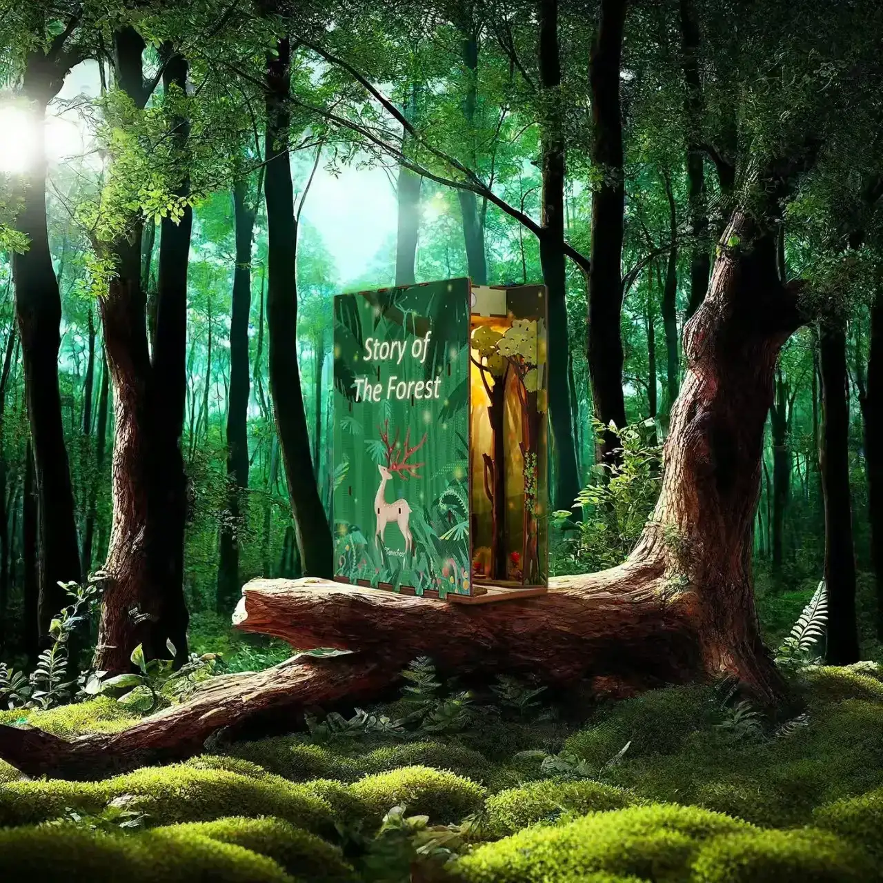 Story of The Forest DIY Book Nook Kit with miniature trees, cozy design, and enchanting forest scene for creative displays.