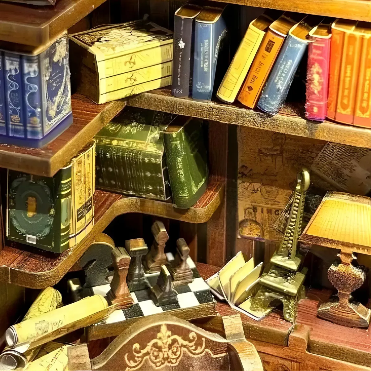 Detailed Reading Corner with Vintage Decor