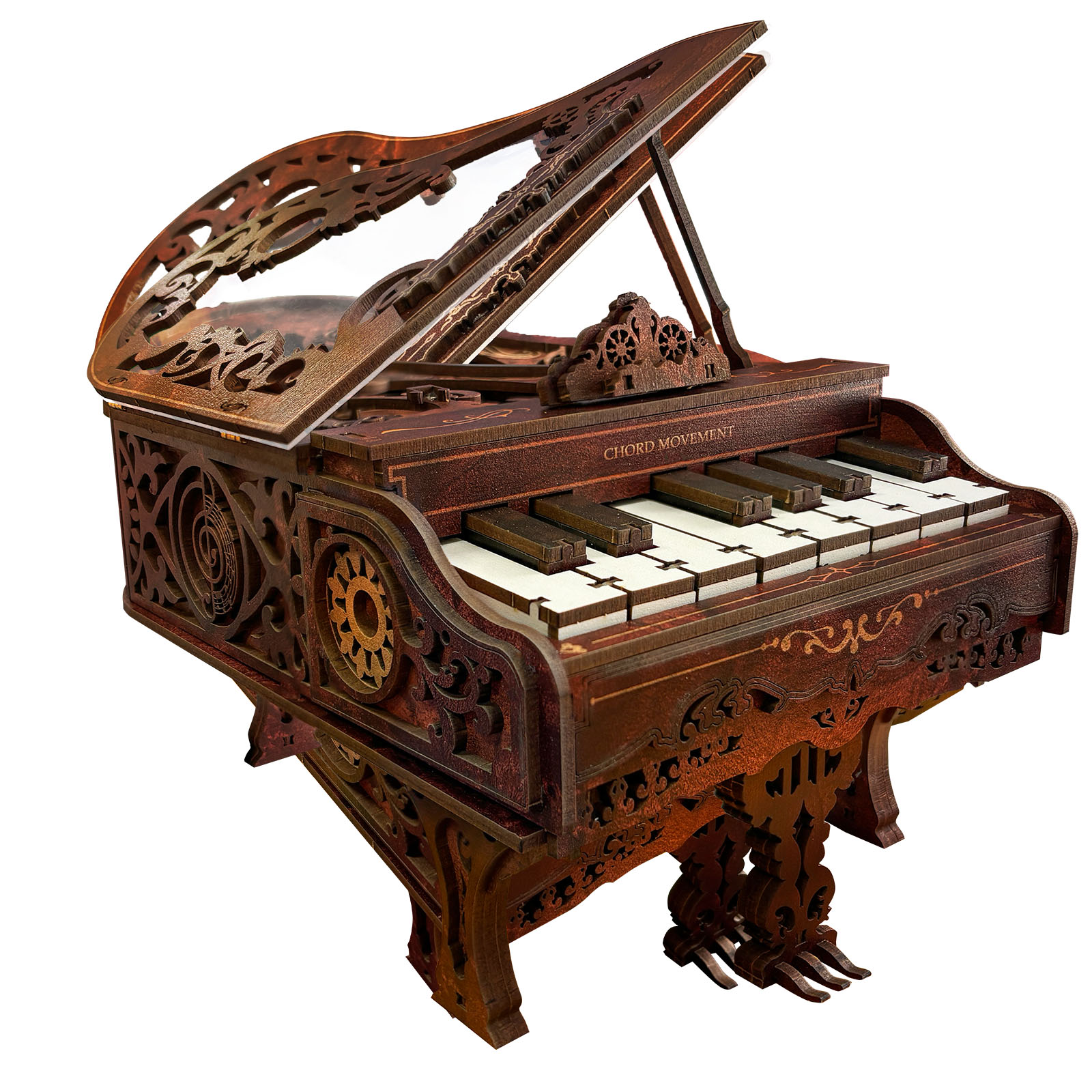 3D Piano Model Kit｜Mechanical 3D Wooden Puzzle Kit-Book Nook World
