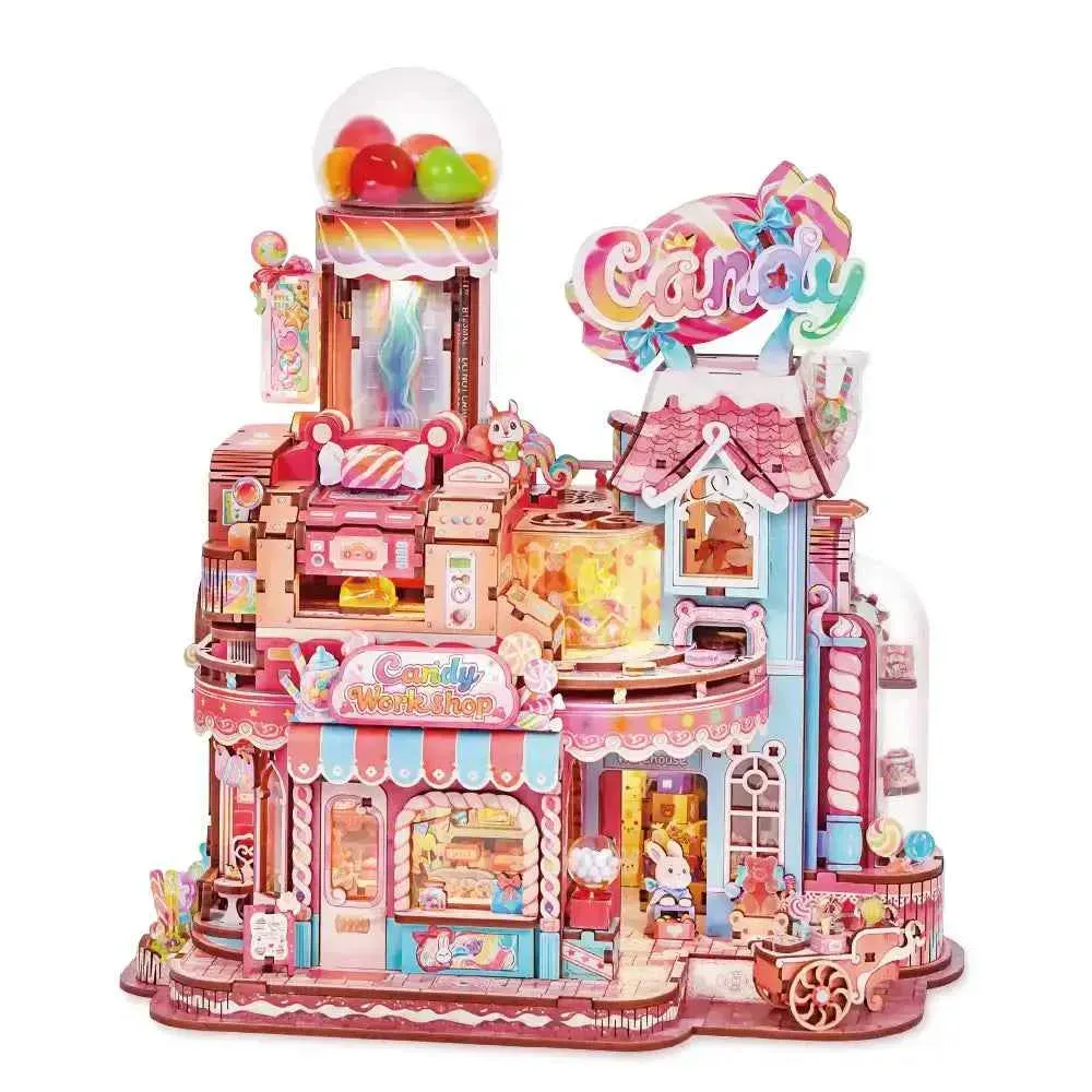 Bouwdetails van Candy Workshop DIY 3D Puzzel Transmissiemodel Kit | 3D Mechanische Houten Puzzel Kit