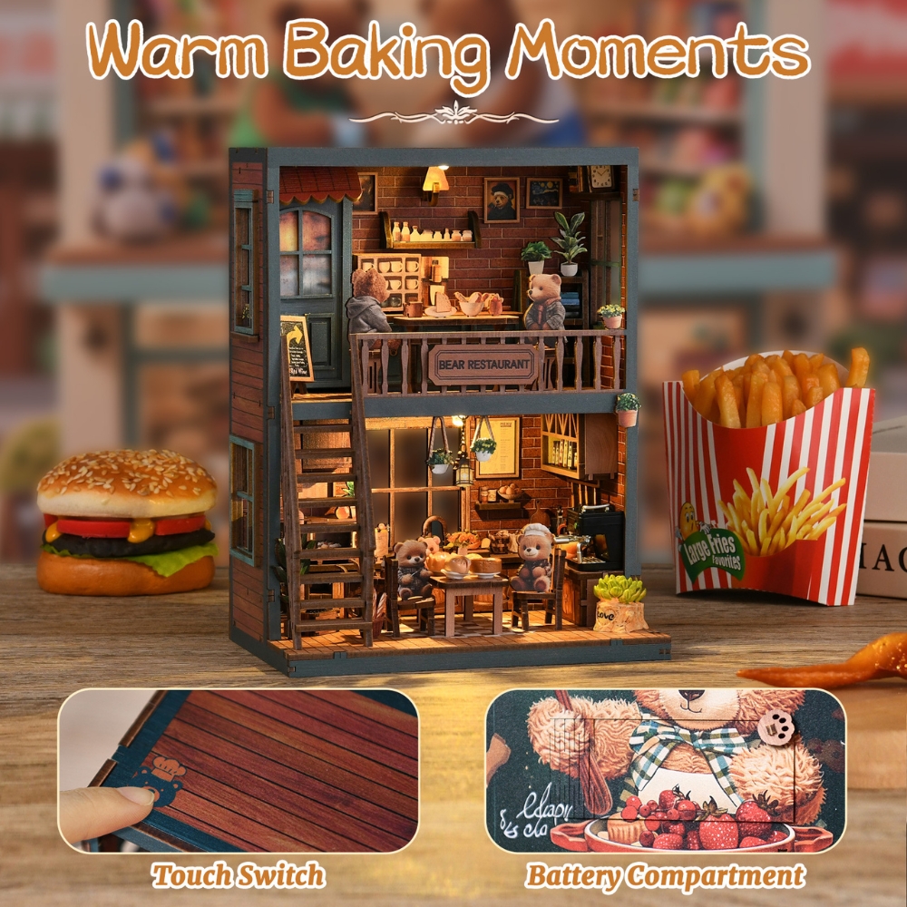 Bear Restaurant DIY Book Nook Kit-Book Nook World