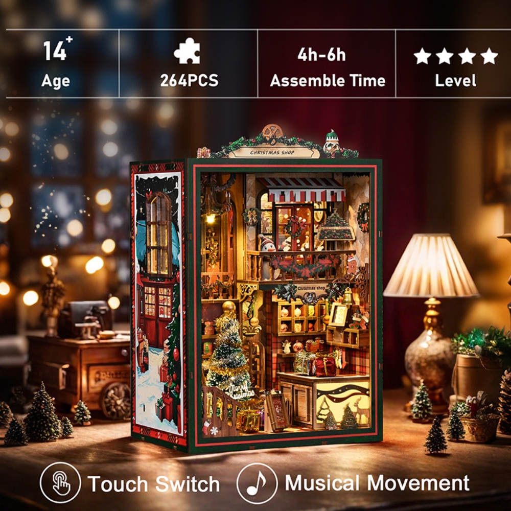 Christmas Shop DIY Book Nook Kit-Book Nook World