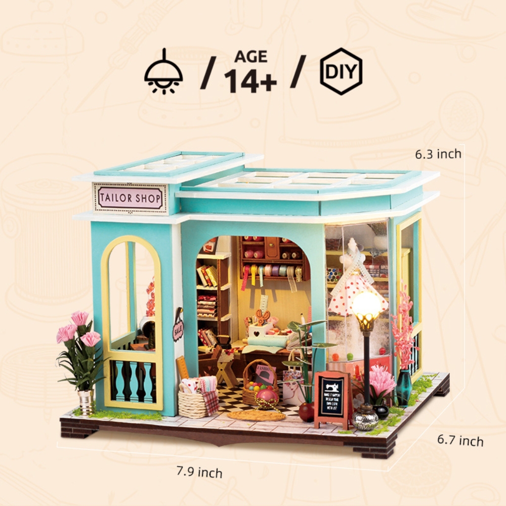 Tailor Shop Mini House Kit l DIY Miniature Kit-Book Nook World