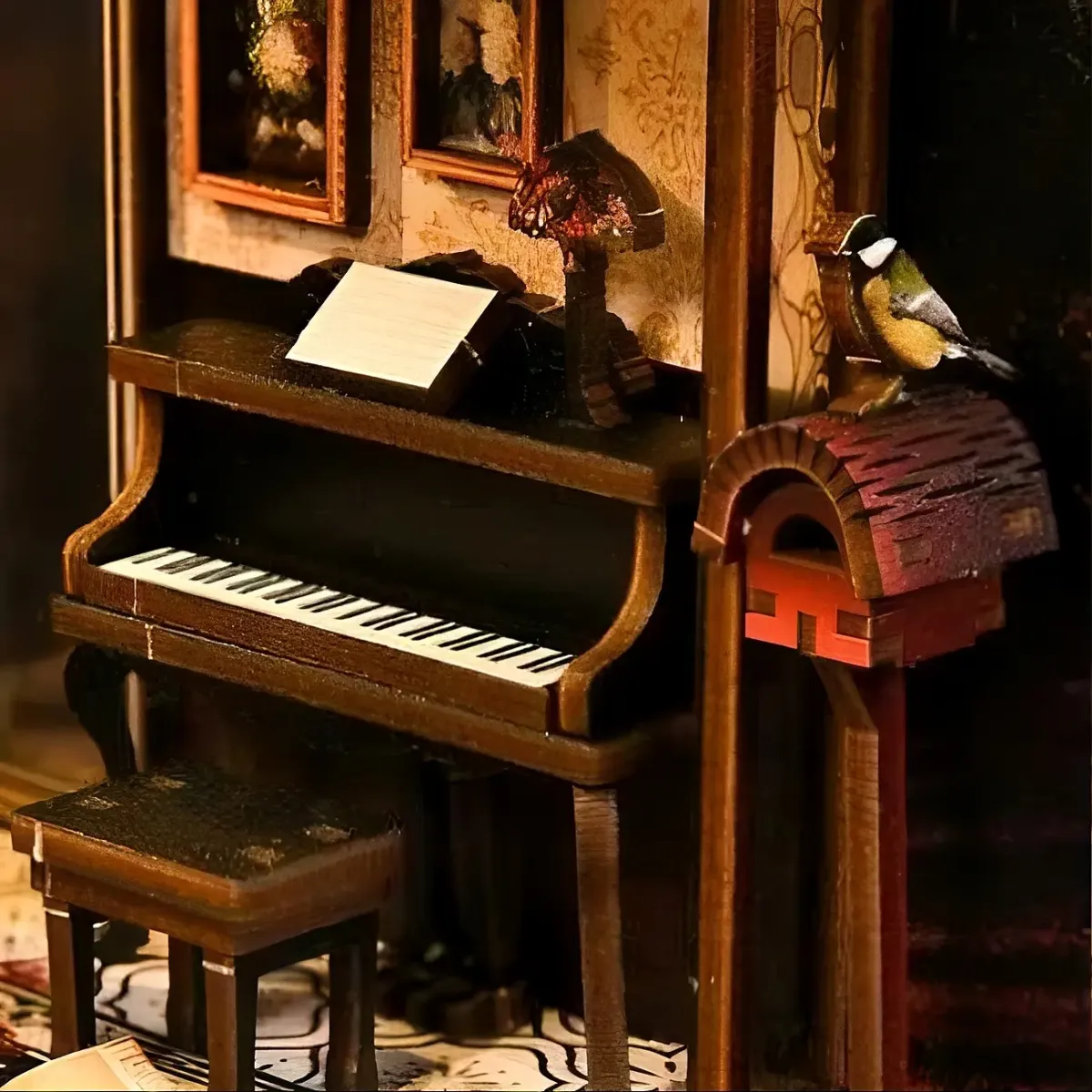 Vintage Mini Grand Piano Set