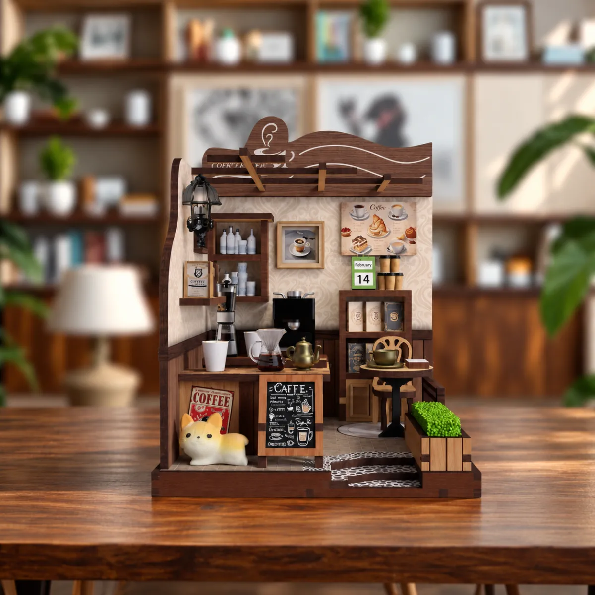1987 Country Café DIY Mini House Kit | DIY Miniatuur Kit met het licht uit