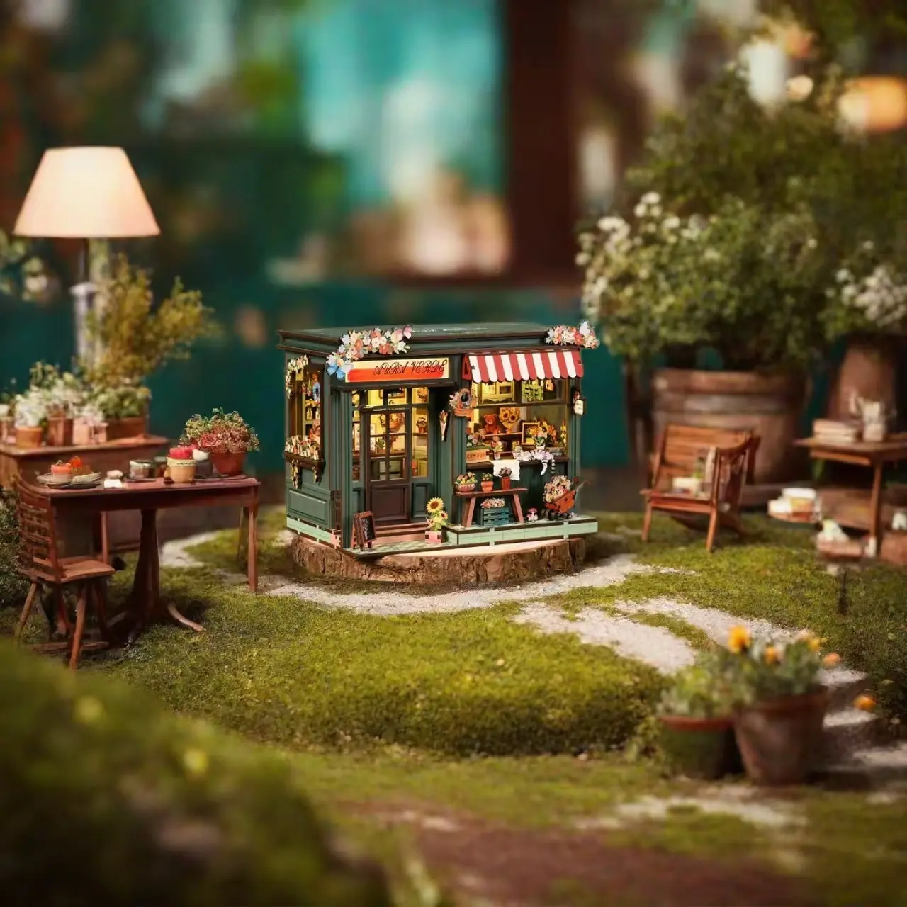 Aura Verde Flower Room DIY Mini House | DIY Miniature Kit