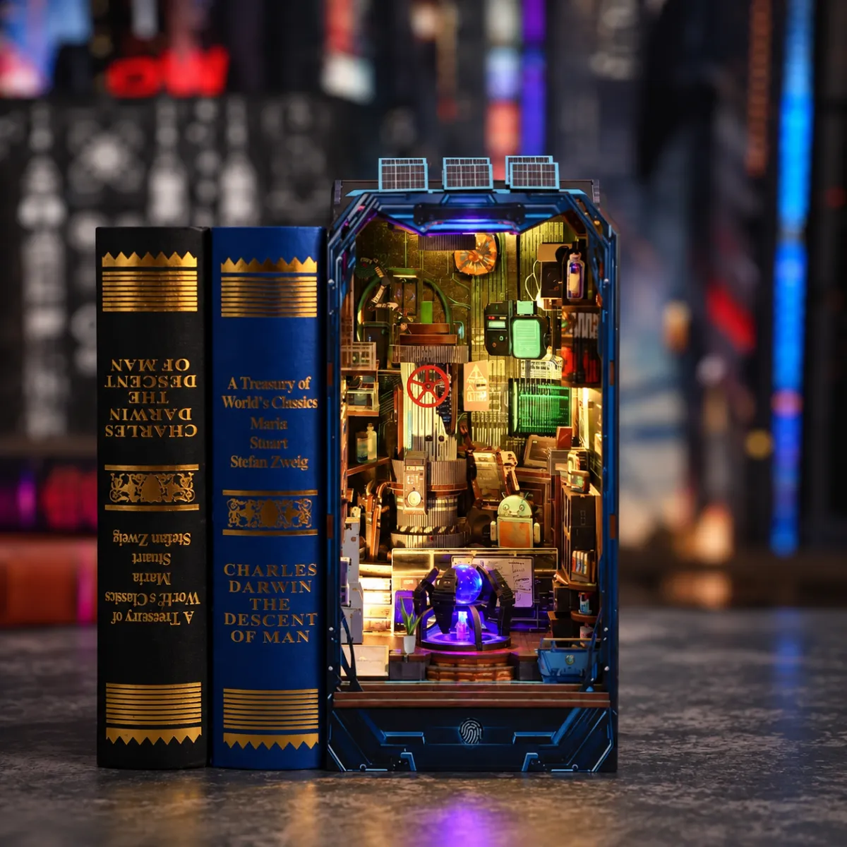 Energy Lab DIY Book Nook Kit with lights on