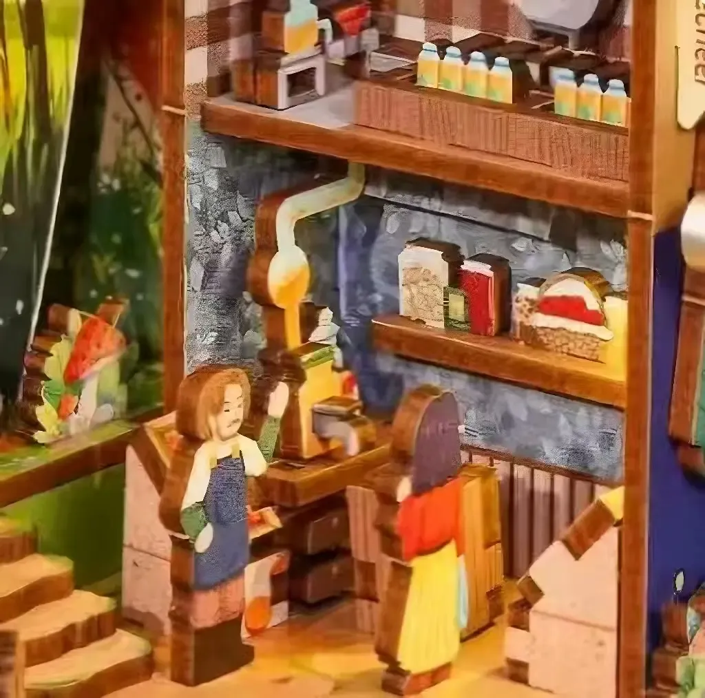 Lively Coffee Shop Scene with Intimate Details