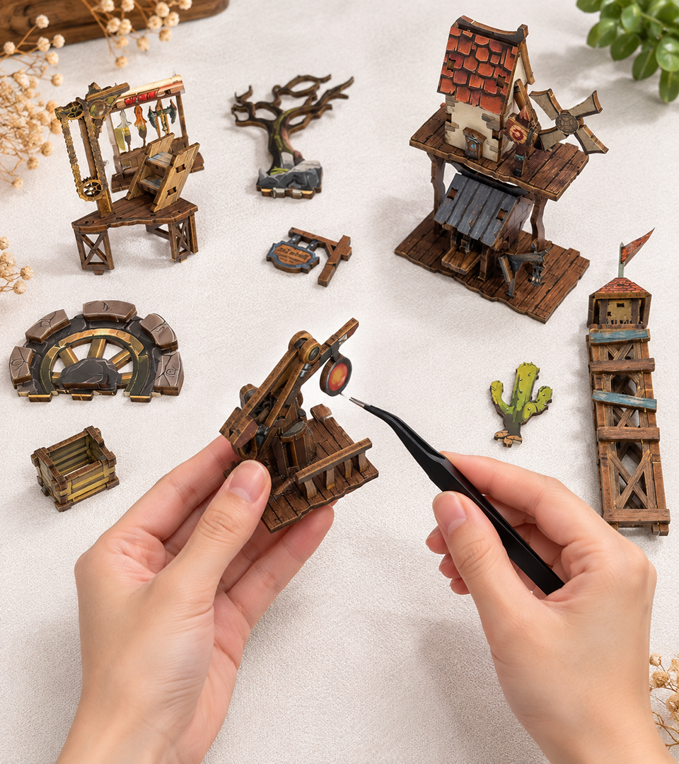 Mining Zone Fortress DIY Book Nook Kit build detail