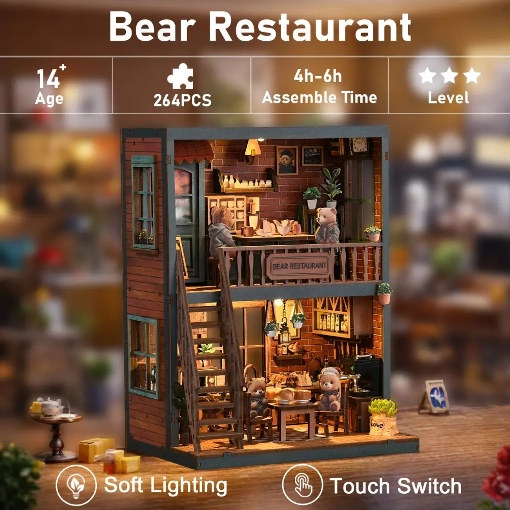 Bear Restaurant DIY Book Nook Kit