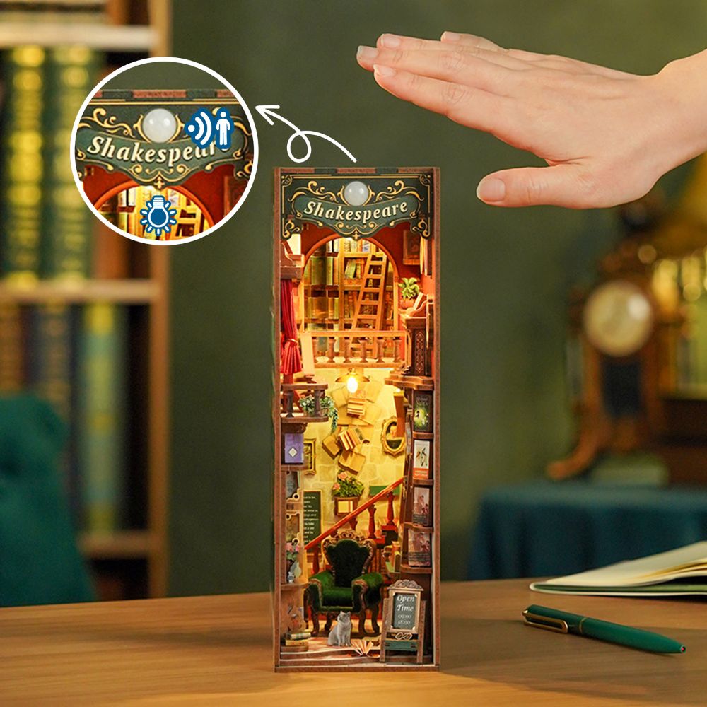 The kit often includes intelligent sensor LED lighting to illuminate the miniature scene.