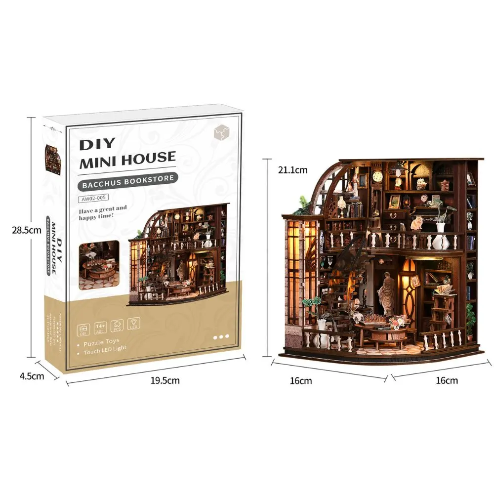 Bacchus Bookstore DIY Mini House | DIY Miniature Kit