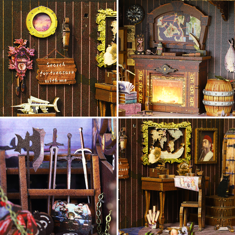 Aden Pirate Ship DIY Book Nook Kit-Book Nook World