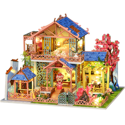 Blossom Serenity Manor DIY Miniature Dollhouse Kit-Book Nook World