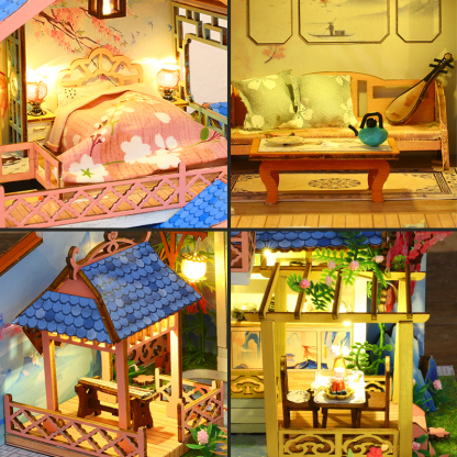 Blossom Serenity Manor DIY Miniature Dollhouse Kit-Book Nook World