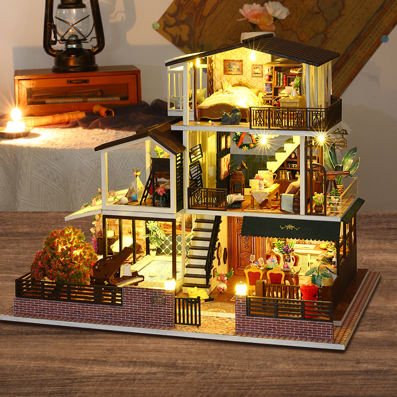 Timeless Elegance Villa DIY Miniature Dollhouse Kit-Book Nook World