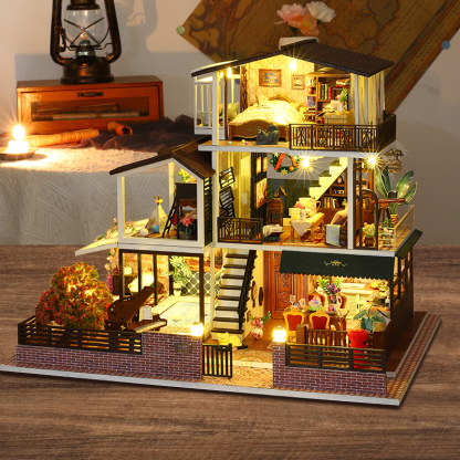 Timeless Elegance Villa DIY Miniature Dollhouse Kit-Book Nook World