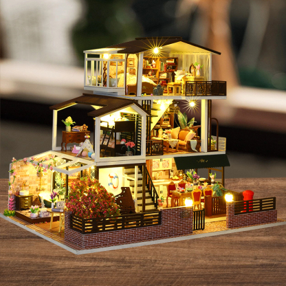 Timeless Elegance Villa DIY Miniature Dollhouse Kit-Book Nook World