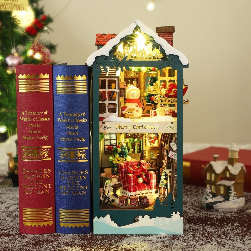 Santa's Cottage | Christmas Series DIY Book Nook Kit-Book Nook World