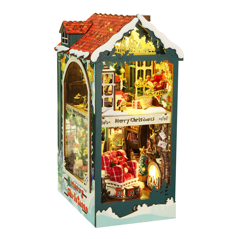 Santa's Cottage | Christmas Series DIY Book Nook Kit-Book Nook World