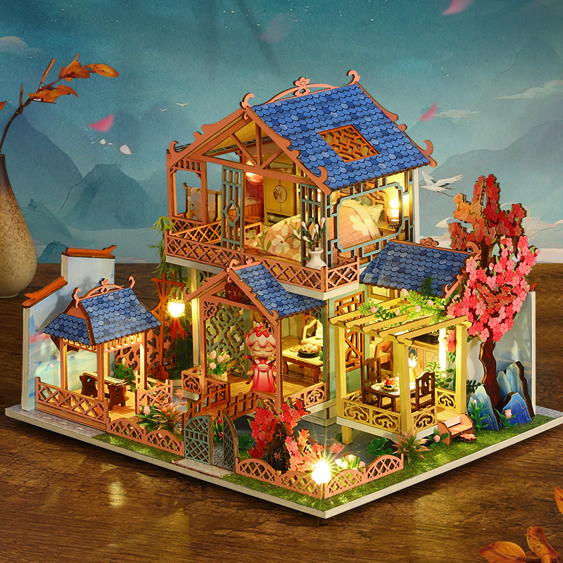 Blossom Serenity Manor DIY Miniature Dollhouse Kit-Book Nook World
