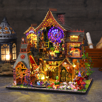 Elf House in the Forest DIY Miniature Dollhouse Kit-Book Nook World