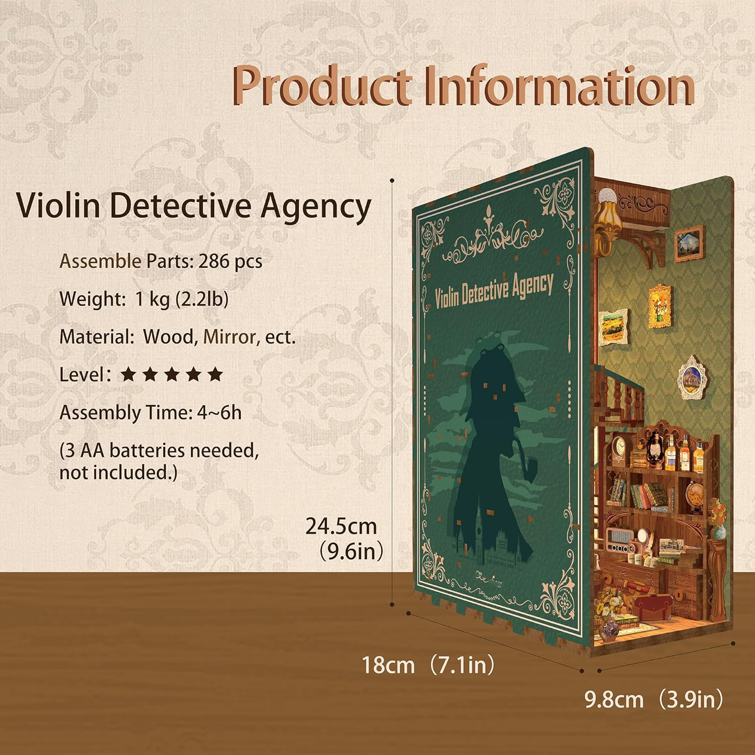 Violin Detective Agency DIY Book Nook Kit-Book Nook World