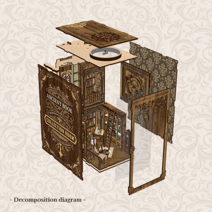 Ancient Book Collection Room DIY Book Nook Kit（Dust cover included）-Book Nook World