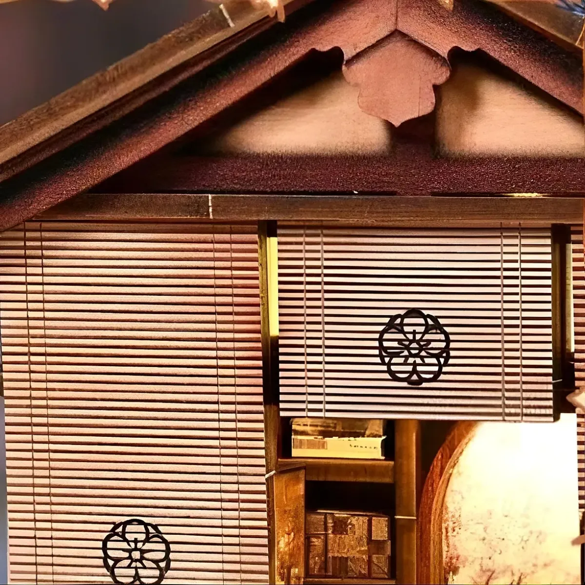 Floral Cutout Bamboo Blind Window Decor